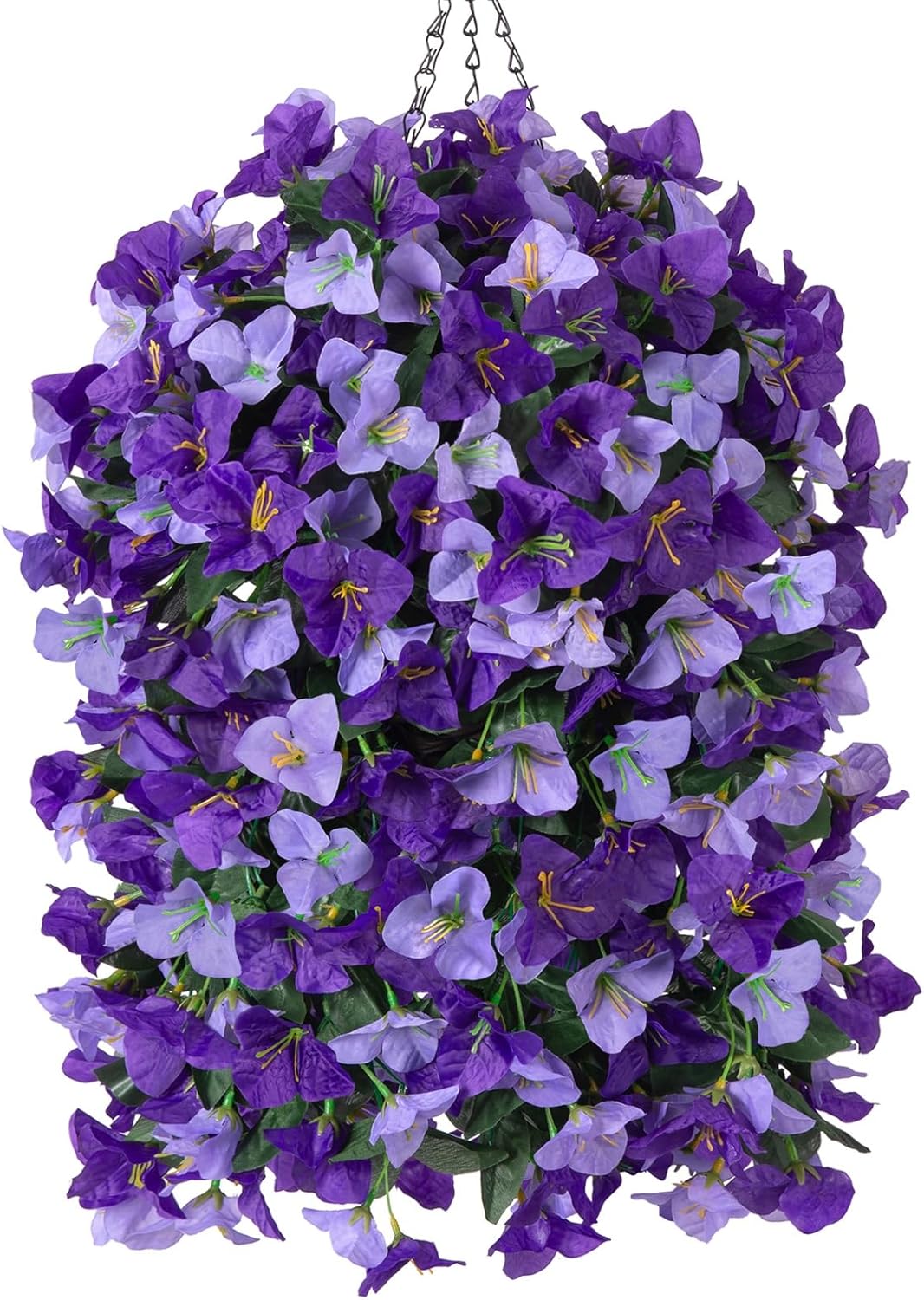 Artificial Bougainvillea Faux Flowers Plants Baskets for Outdoor Outside Decoration, 3PCS Fake Silk Flowers Long Trailing Vines UV Resistant Realistic for Front Door Porch Patio (PurpleHotpink)
