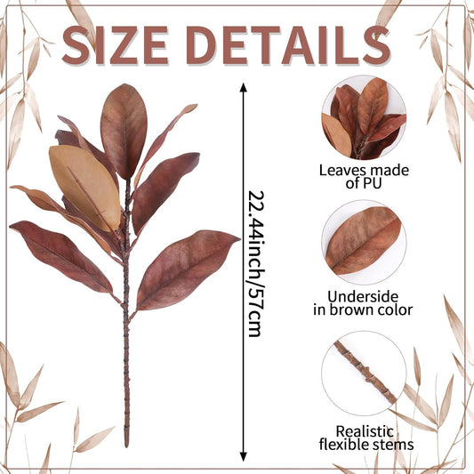 Natural Artificial Autumn Magnolia Branches Indoor Decor Bundle