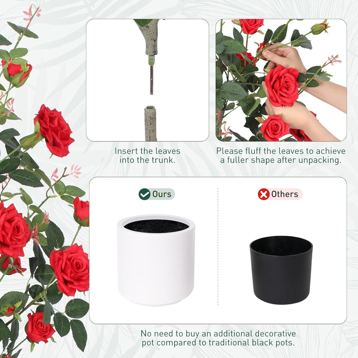 Serene Artificial Rose Silk Floral Home Decor Set