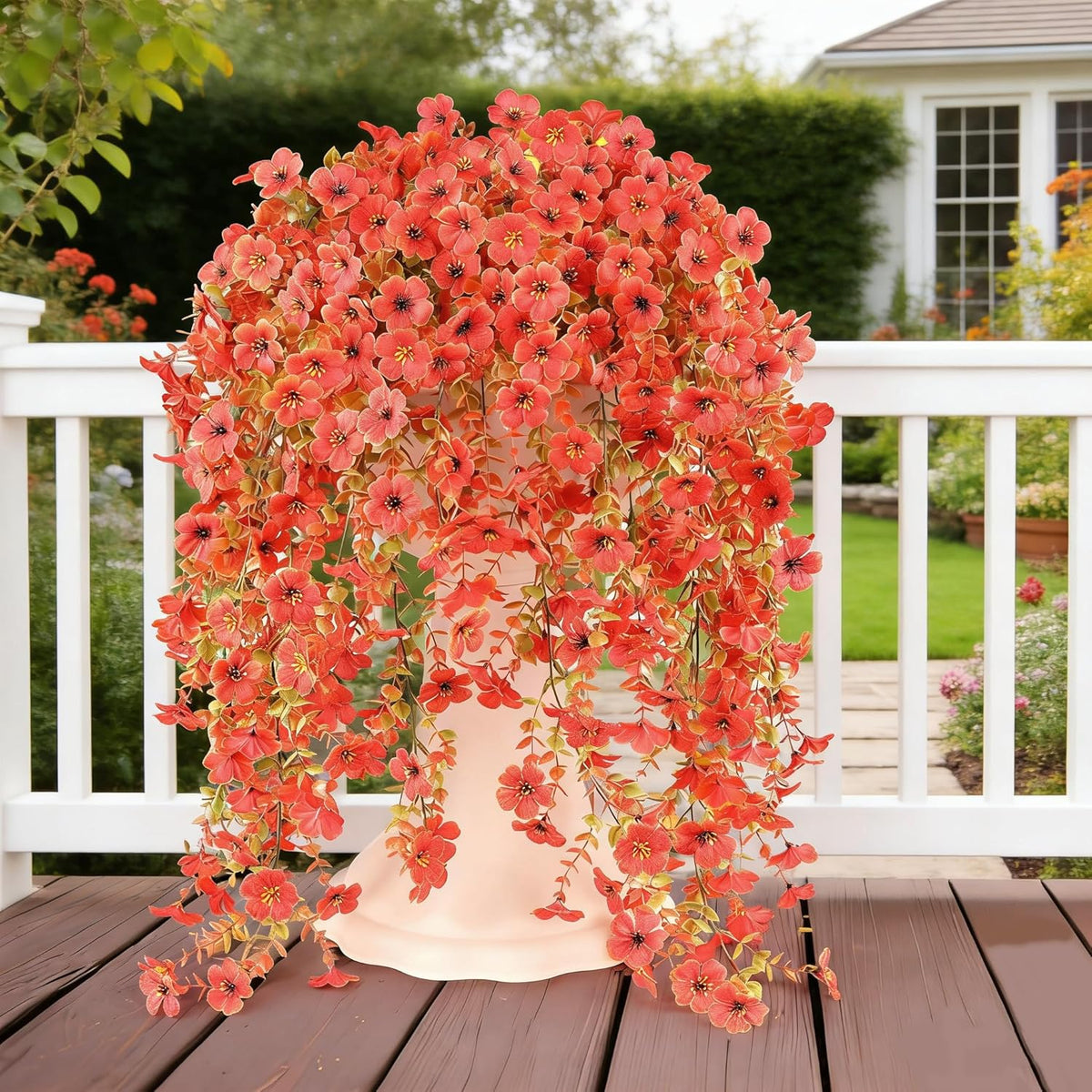 Artificial Flowers for Outdoors Spring Decor, 6 Bundles UV Resistant Realistic Fuax Silk Hanging Flowers, Fake Plants for Planter Indoor and Outdoor Garden Porch Patio Balcony Yard Farmhouse