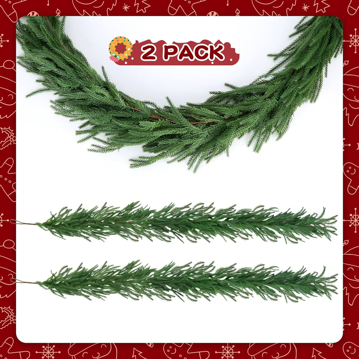 Sophisticated Artificial Norfolk Pine Garland Holiday Decor Display