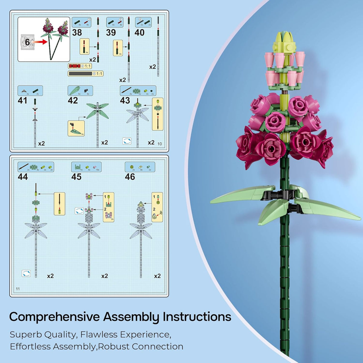 Deluxe Flower Bouquet Building Kit Home Decor Statement