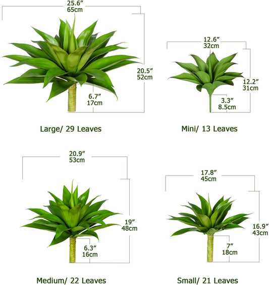 Premium Artificial Agave Large Kitchen Home Decor Bundle