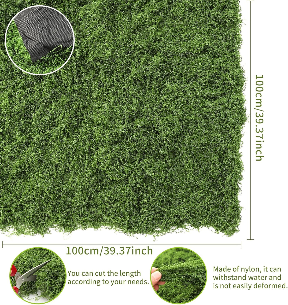 Refined Artificial Moss Mat Waterproof Indoor Decor Set