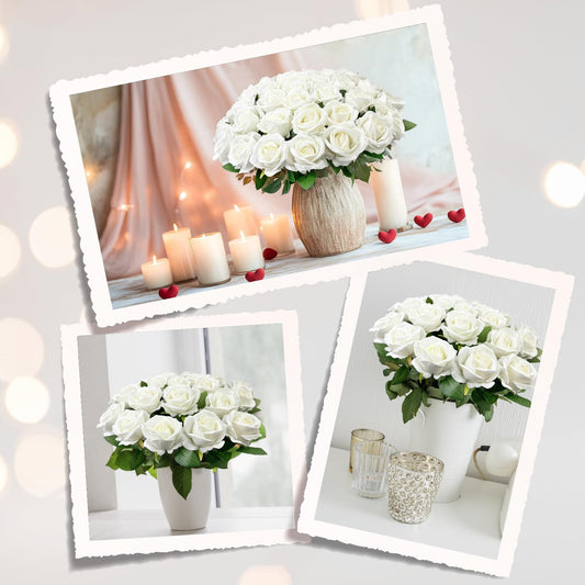 Serene Artificial Velvet Silk White Indoor Decor Selection
