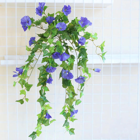 Simulation Artificial Flower - 2025 New Artificial Uv Resistant Outdoor Flowers, Realistic Artificial Morning Glories for Outdoor Hanging, Fake Flowers for Home Porch Garden Patio Decor