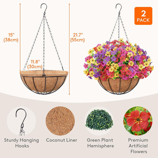 Natural Colorful Daisy Hanging Basket Home Decor Selection