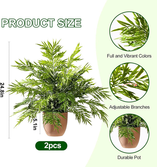 Serene Artificial Boston Fern Pots Home Decor Display