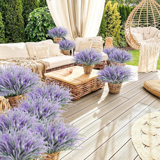 Stylish Bundles Artificial Lavender Resistant Outdoor Decor Selection