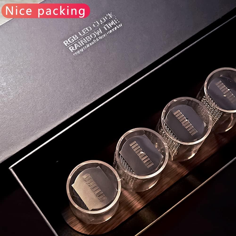Imitation Nixie Tube Clock RGB Creative Clock 16 Million Colors, Mode Adjustments with Gift Box Packaging Can Be 01 01