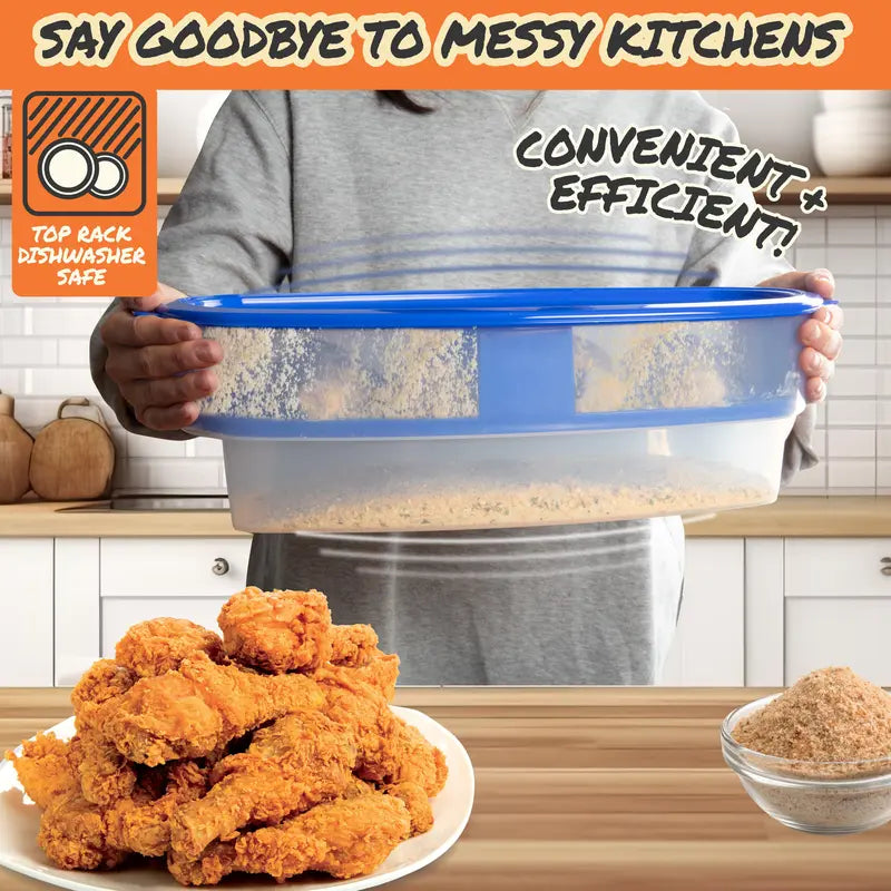 XL All-in-One Mess Free Breading Station Tool - Original Batter Bowl for Easy Cooking