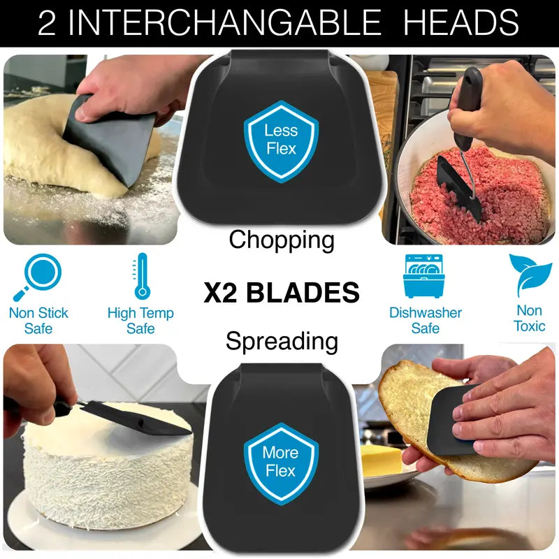 Adjustable Angle Spatula with 2 PPSU Heads - BPA-Free Kitchen Gadget for Air Fryers and Griddles