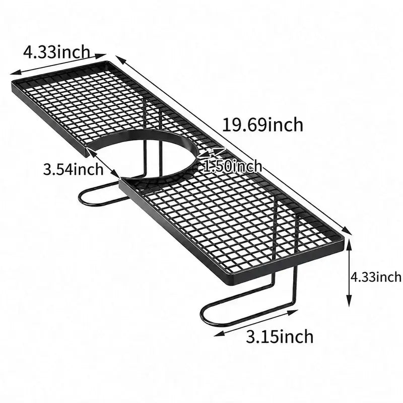 Minimalist Carbon Steel Bathroom Organizer, No-Drill Countertop Storage Rack for Skincare