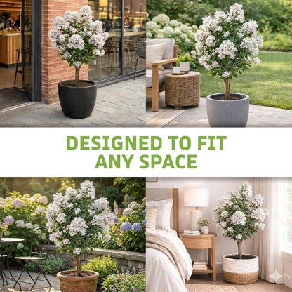 Naturae Decor Purple Crape Myrtle Tree - Lifelike Artificial Indoor and Outdoor Flower Tree - UV Resistant - 36 in High