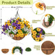 2 Pcs Autumn Pansy Artificial Hanging Flower Baskets for Front Porch, Garden and Patio Decor