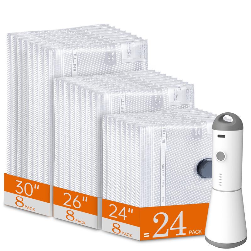 Cordless Travel Vacuum Bag Set with Rechargeable Air Pump, Space Saving Storage Bags