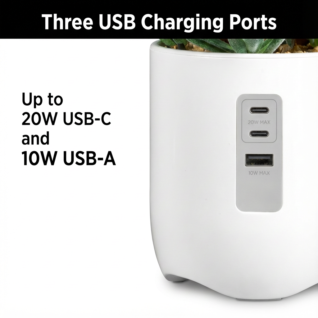 Vibrant Succulent Usb Charging Station Indoor Decor Arrangement