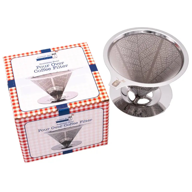 Pour Over Drip Coffee Stainless Steel Filter for Wide Mouth Glass Jars