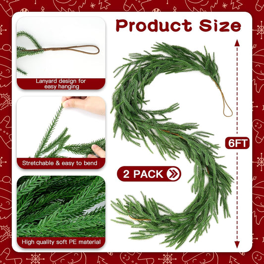 Sophisticated Artificial Norfolk Pine Garland Holiday Decor Display