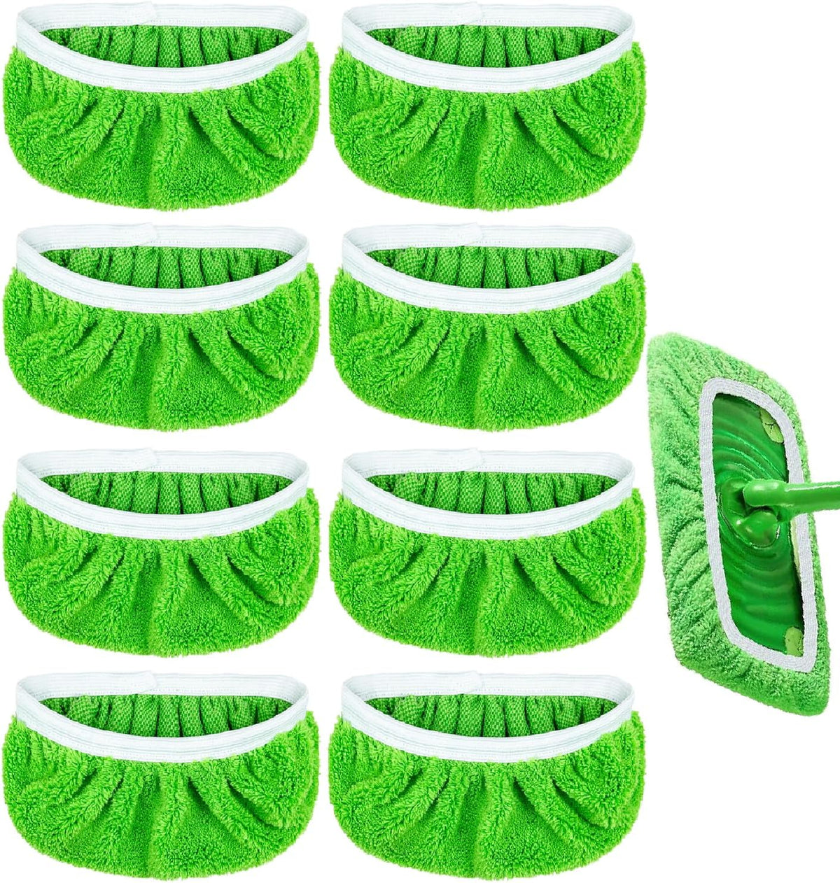 Ultra-Absorbent Reusable Microfiber Mop Pads for Deep Cleaning, Wet and Dry Use, 8-Pack