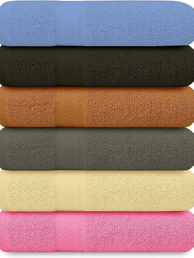 100% Cotton Bath Towels – 27x54 inch, 6-Pack – Lightweight, Quick-Drying Everyday Towels
