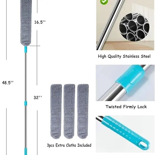 Replacement Gap Duster for Home Corners - Durable Flexible Microfiber Brush for Under Furniture