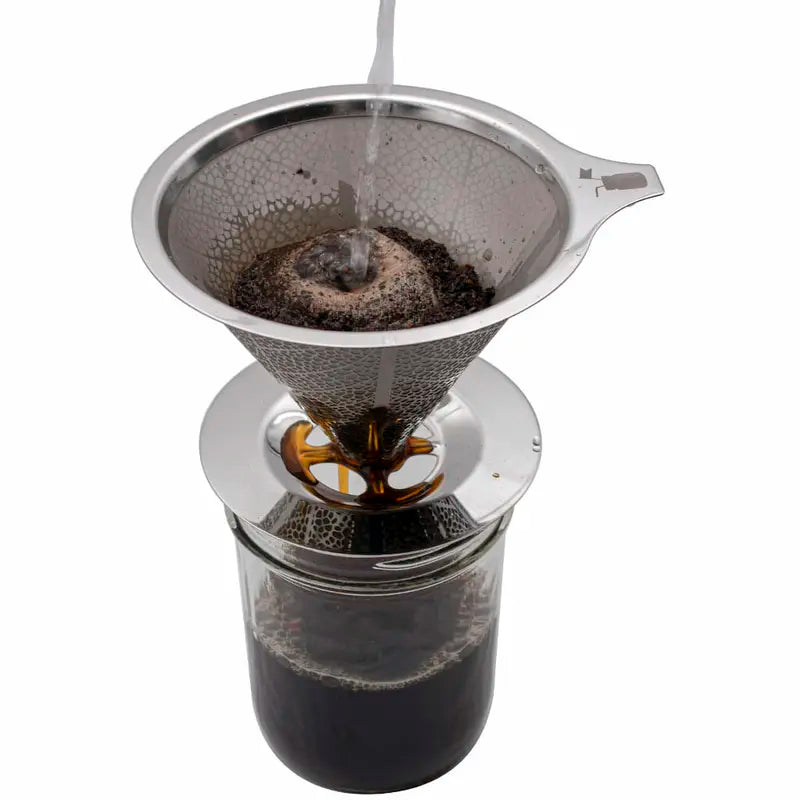 Pour Over Drip Coffee Stainless Steel Filter for Wide Mouth Glass Jars