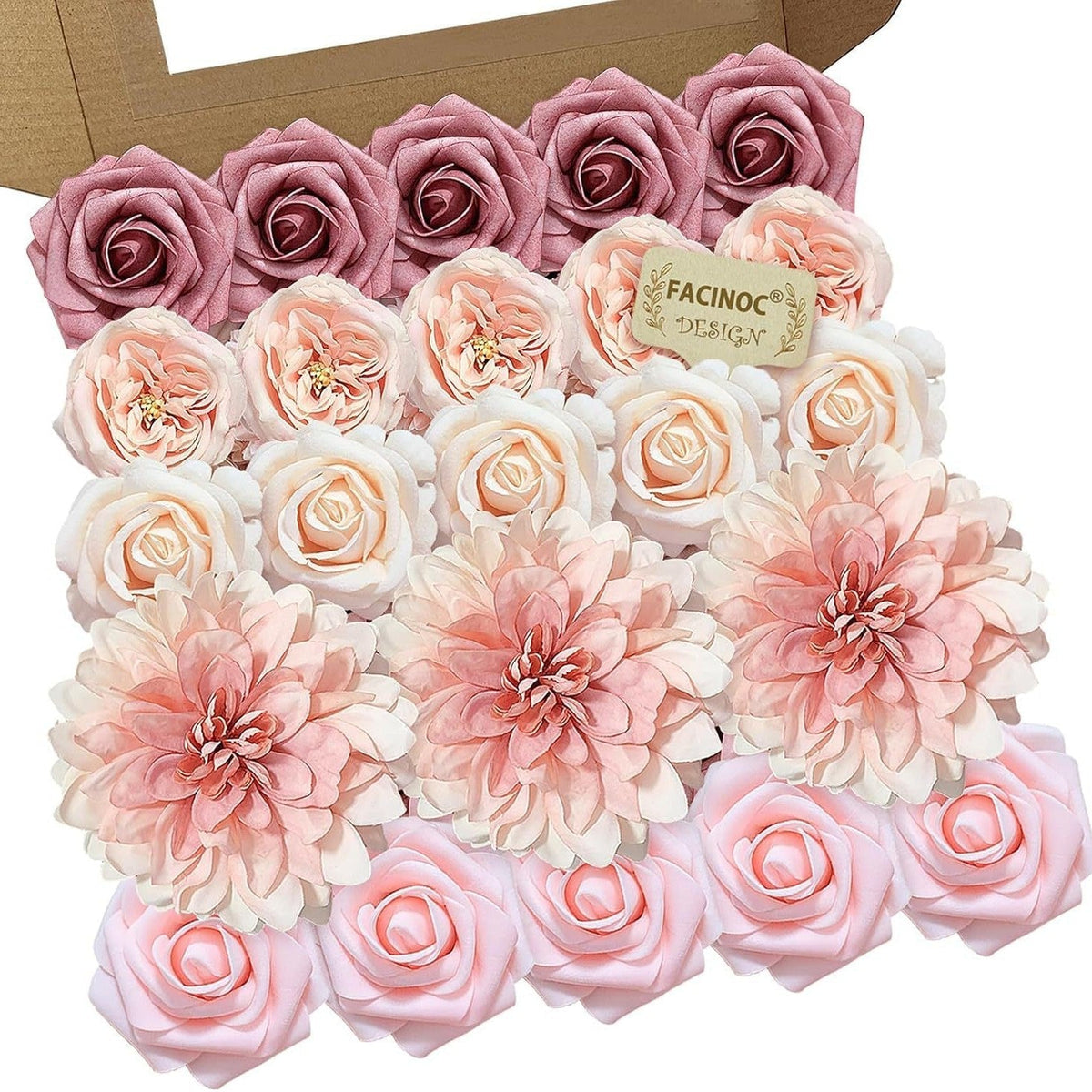 Sophisticated Pink Silk Peonies Roses Indoor Decor Kit
