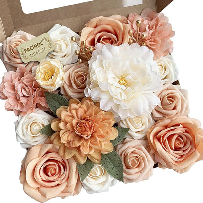 Sophisticated Pink Silk Peonies Roses Indoor Decor Kit
