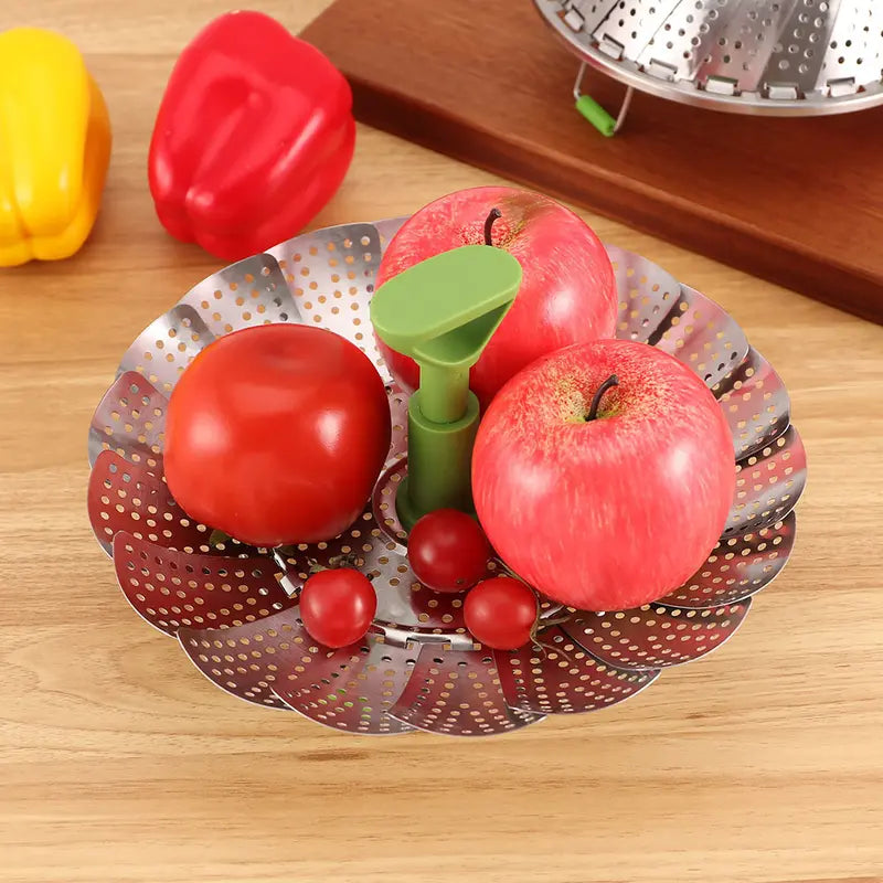 Stainless Steel Vegetable Steamer Basket, Folding Expandable Insert for Various Pot Sizes