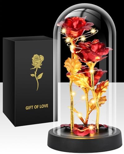 Seasonal Light Eternal Rose Glass Home Decor Display