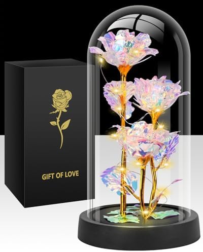 Seasonal Light Eternal Rose Glass Home Decor Display