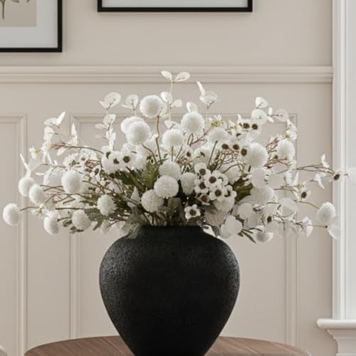 Stylish Beige Silk Mum Eucalyptus Home Decor Assortment