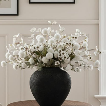 Stylish Beige Silk Mum Eucalyptus Home Decor Assortment