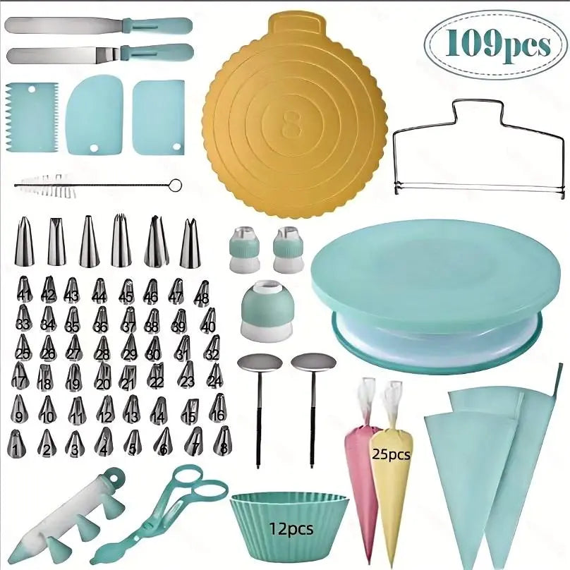 Professional Cake Decorating Tool Set - Complete Pastry and Baking Kit for Bakers