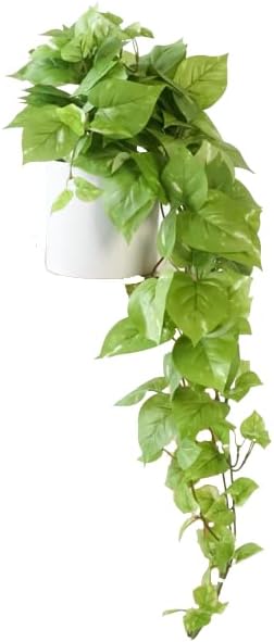 Retrograde 32" Realistic Fake Pothos Ivy Plant Silk Artificial Plant for Aesthetic Home Decor Indoor (Dark Green)