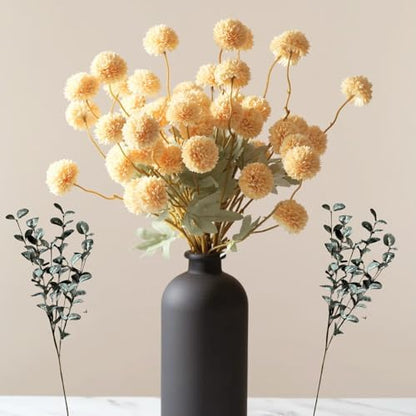 Stylish Beige Silk Mum Eucalyptus Home Decor Assortment