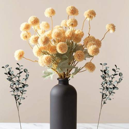 Stylish Beige Silk Mum Eucalyptus Home Decor Assortment