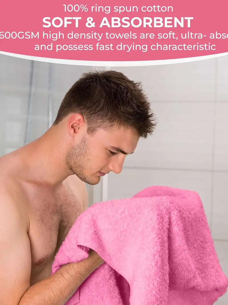 100% Cotton Bath Towels – 27x54 inch, 6-Pack – Lightweight, Quick-Drying Everyday Towels