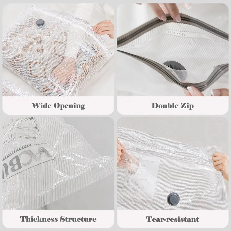 Cordless Travel Vacuum Bag Set with Rechargeable Air Pump, Space Saving Storage Bags
