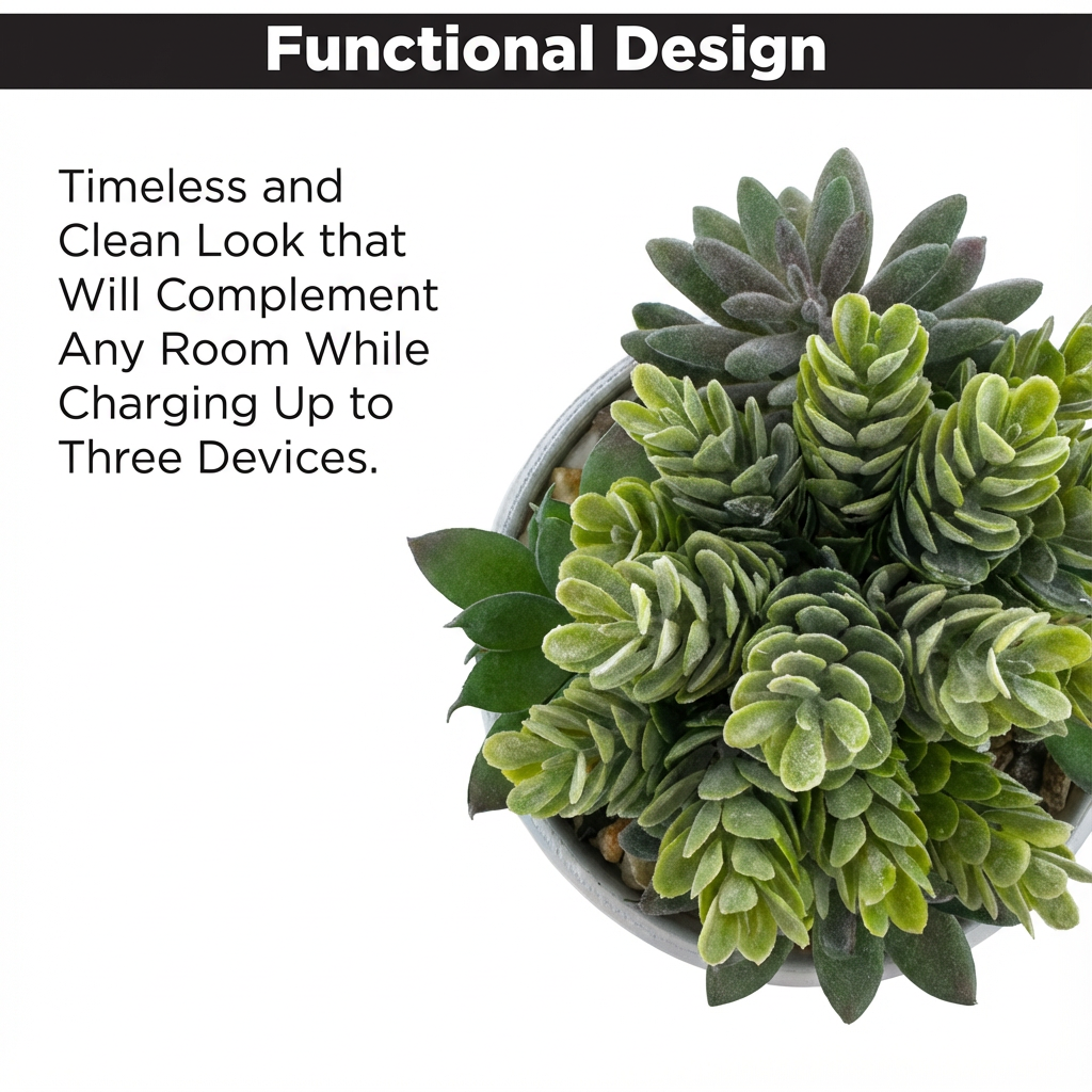 Vibrant Succulent Usb Charging Station Indoor Decor Arrangement