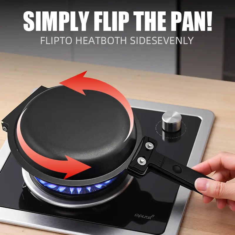 Double-Sided Non-Stick Round Pan Skillet for Omelets, Pancakes, and Camping Meals