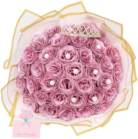 Decorative Diy Glitter Rose Bouquet Home Decor Assortment