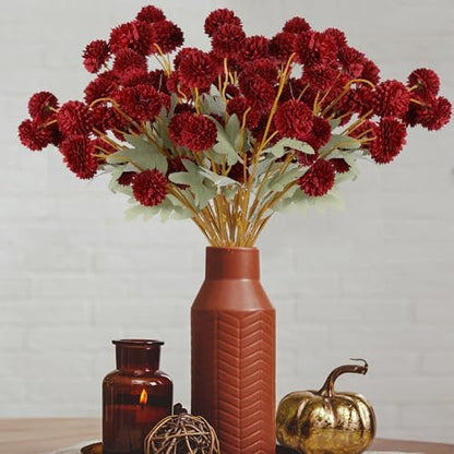 Lifelike Artificial Chrysanthemum Beige Pom Indoor Decor Collection