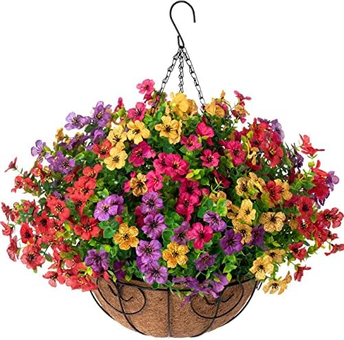 Elegant Artificial Hanging Flower Basket Home Decor Display