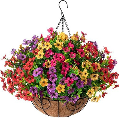 Elegant Artificial Hanging Flower Basket Home Decor Display