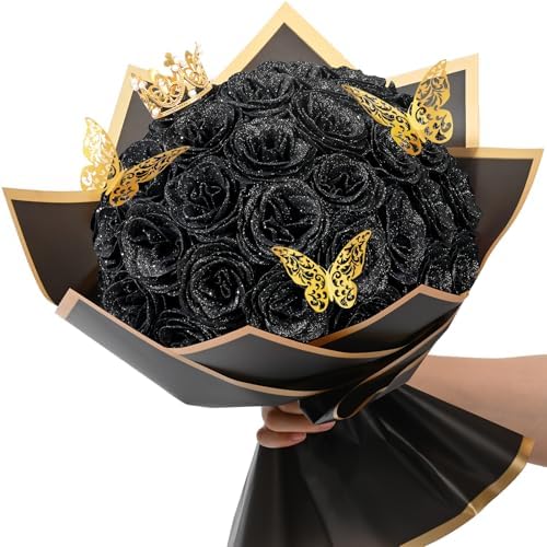 Natural Diy Glitter Rose Bouquet Home Decor Set