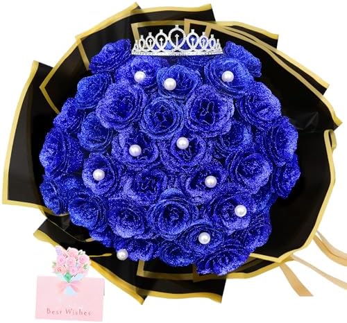 Decorative Diy Glitter Rose Bouquet Home Decor Assortment