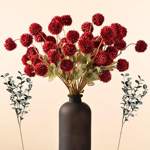 Stylish Beige Silk Mum Eucalyptus Home Decor Assortment