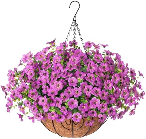 Elegant Artificial Hanging Flower Basket Home Decor Display